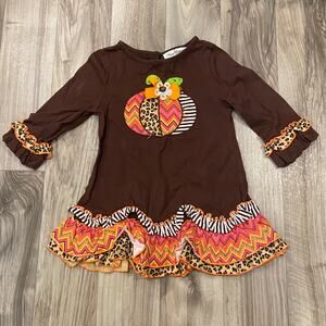 Rare Editions 6X Girl’s Fall Inspired Ruffle Edged T-Shirt/Dress